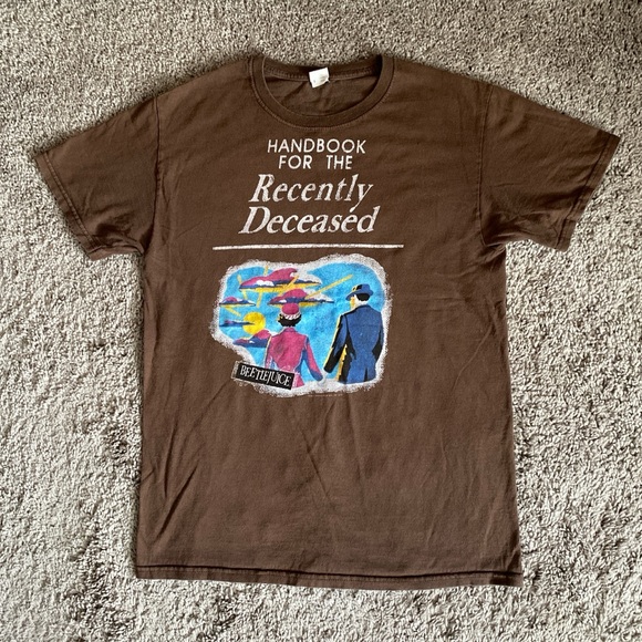 Brown Beetlejuice Handbook for the recently de Graphic Tee with Unique Design - Picture 1 of 17